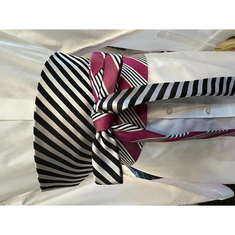 Upcycled Men's Necktie Silk Striped Obi Waist Tie Corset Belt - Adjustable OS